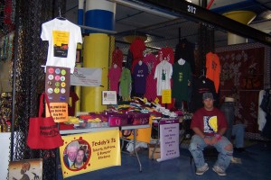 Teddy selling at Russell Street