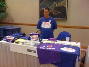 Teddy selling his tshirts at National ARC conference